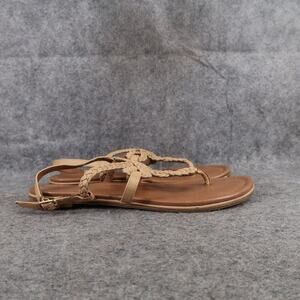 Kelly & Katie Shoes Womens 7.5 Sandals Slingback Braided Boho Casual Flat Brown